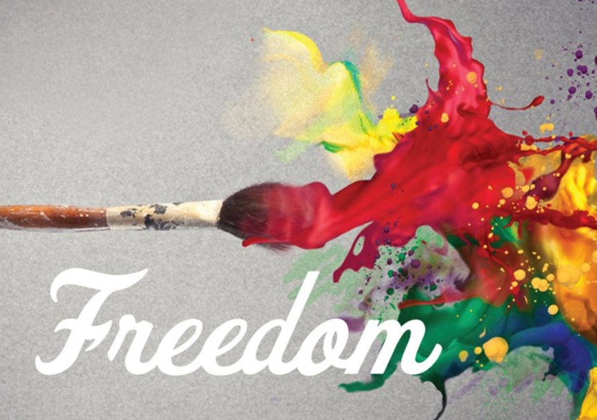Freedom-Seminar: ein Pinsel mit einem Farbspritzer